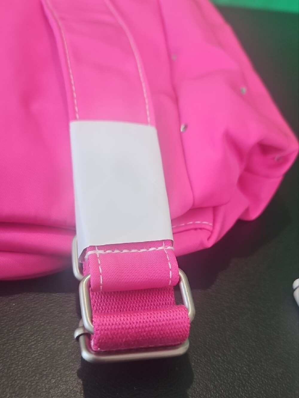 PINK Victoria's Secret Bright Pink Studded Drawstring Backpack - Picture 6 of 12